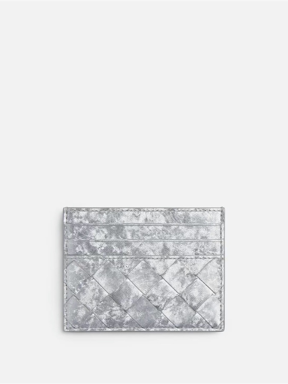 Bottega veneta  Intrecciato Silver Card Holder